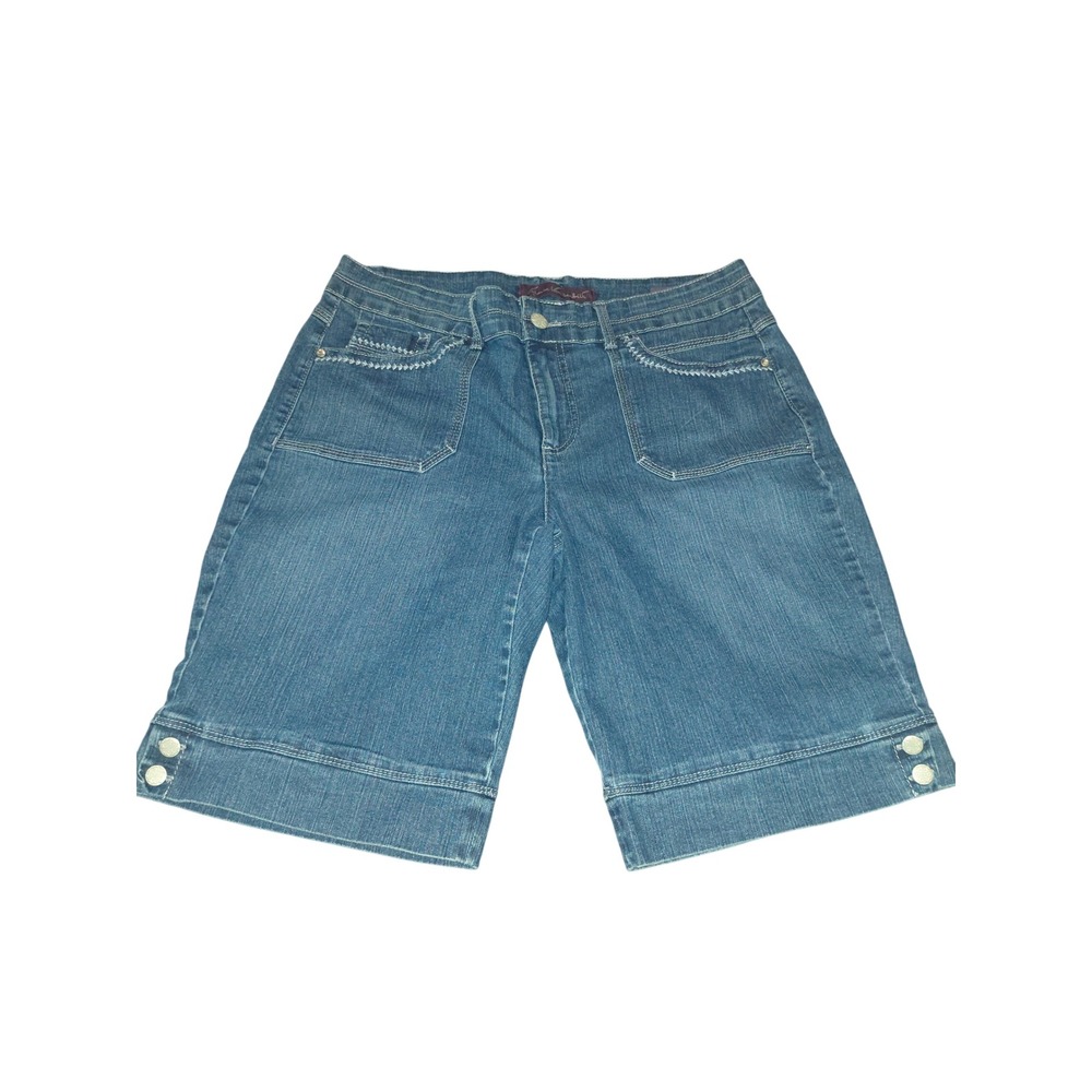Gloria Vanderbilt Womens Bermuda Denim Shorts Size 12 Knee Length